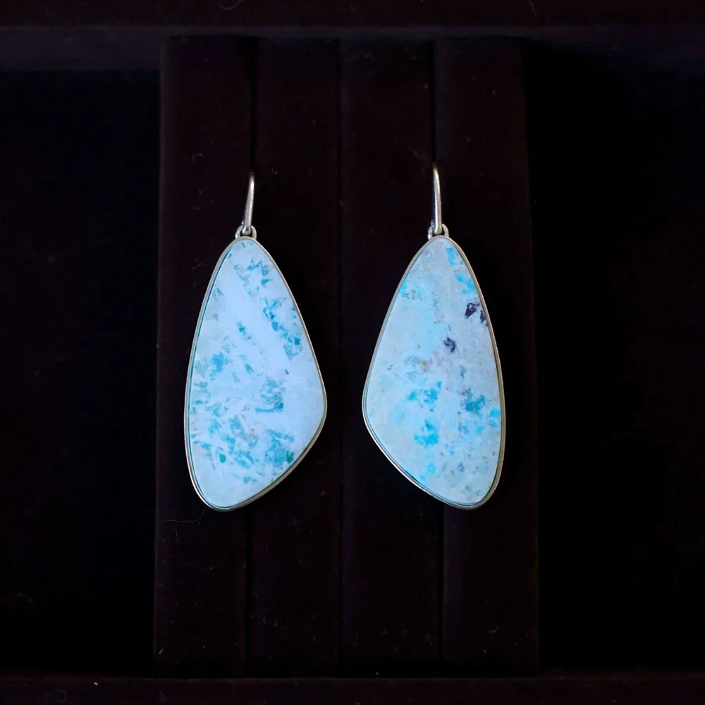 Larimar Stone Earrings - Picture 4 of 7